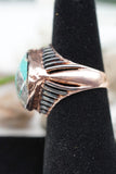 925 Sterling Silver Rose Gold Plated with Turquoise Gemstone Ring