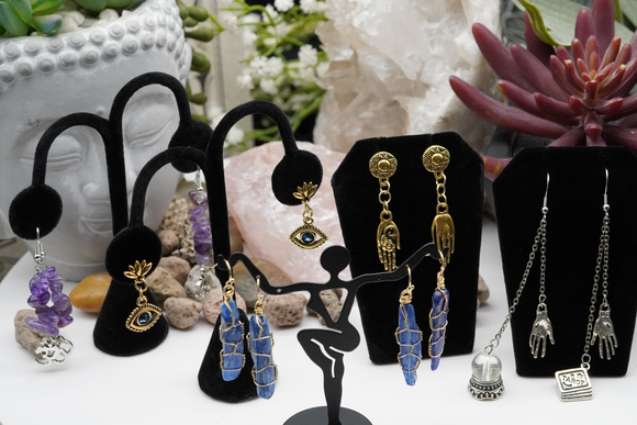 This collection is a variety of metaphysical and spiritual earrings!