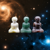 Meditating Yoga Alien Crystal Carving