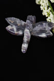 Dragonfly Chevron Banded Amethyst Crystal Carving