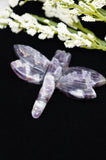 Dragonfly Chevron Banded Amethyst Crystal Carving