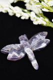 Dragonfly Chevron Banded Amethyst Crystal Carving