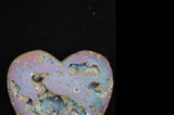 Titanium Druzy Rainbow Aura Quartz Heart