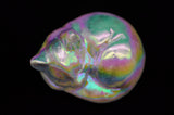 Pink Opal Sleeping Cat Carving with Titanium Aura Crystal