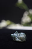 Sleeping Cat Crystal Cat Figurine