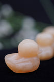 Orange Calcite Ducks Ducklings Carving