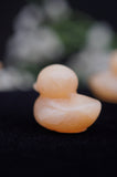 Orange Calcite Ducks Ducklings Carving