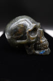 Labradorite Crystal Quartz Skull Skeleton Carving