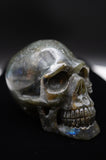 Labradorite Crystal Quartz Skull Skeleton Carving