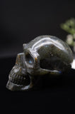 Labradorite Crystal Quartz Skull Skeleton Carving