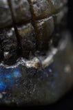 Labradorite Crystal Quartz Skull Skeleton Carving