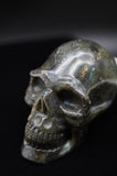 Labradorite Crystal Quartz Skull Skeleton Carving