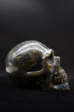 Labradorite Crystal Quartz Skull Skeleton Carving