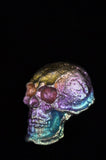 Colorful metallic object on a black background