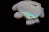 Quartz Druzy Rainbow Coated Titanium Turtle