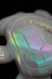 Quartz Druzy Rainbow Coated Titanium Turtle