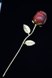 Red Jasper Single Rose Flower Crystal Carving