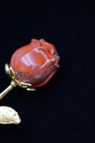 Red Jasper Single Rose Flower Crystal Carving