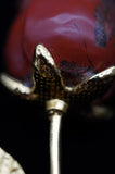Red Jasper Single Rose Flower Crystal Carving