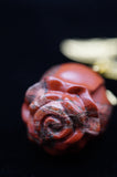 Red Jasper Single Rose Flower Crystal Carving