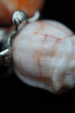 Peach Calcite Double Rose Flower Crystal Carving
