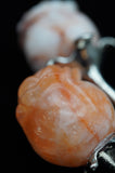 Peach Calcite Double Rose Flower Crystal Carving