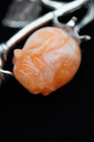 Peach Calcite Double Rose Flower Crystal Carving