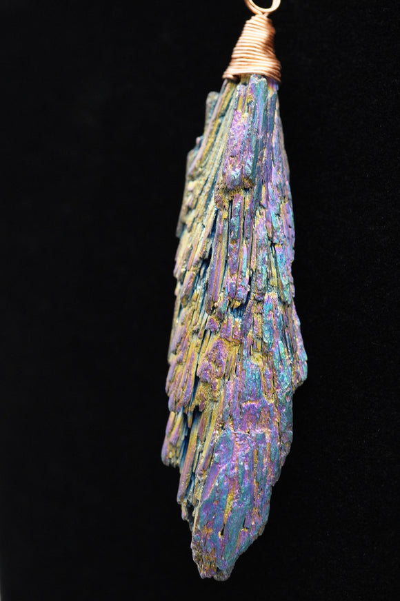Titanium Rainbow Kyanite Crystal Necklace