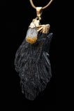Black Kyanite with Citrine Crystal Necklace