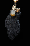 Black Kyanite with Citrine Crystal Necklace