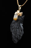 Black Kyanite with Citrine Crystal Necklace
