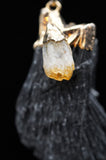 Black Kyanite with Citrine Crystal Necklace