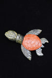 Swimming Turtle Serpentine Carnelian Crystal Carving