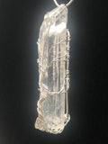 Blue and Clear Aura Quartz Crystal Necklace