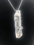 Blue and Clear Aura Quartz Crystal Necklace