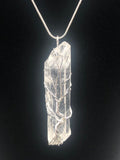 Blue and Clear Aura Quartz Crystal Necklace