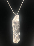 Blue and Clear Aura Quartz Crystal Necklace