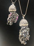 Bismuth Crystal Jellyfish Necklace