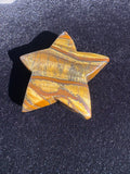 Druzy Agate Tiger's Quartz Crystal Star and Moon Carvings