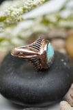 925 Sterling Silver Rose Gold Plated with Turquoise Gemstone Ring