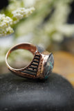 925 Sterling Silver Rose Gold Plated with Turquoise Gemstone Ring