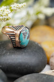925 Sterling Silver Rose Gold Plated with Turquoise Gemstone Ring