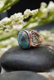 925 Sterling Silver Rose Gold Plated with Turquoise Gemstone Ring