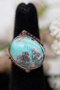 925 Sterling Silver Rose Gold Plated with Turquoise Gemstone Ring