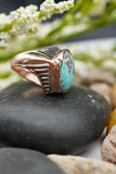 925 Sterling Silver Rose Gold Plated with Turquoise Gemstone Ring