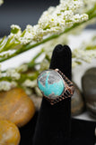 925 Sterling Silver Rose Gold Plated with Turquoise Gemstone Ring