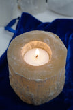 Peach Selenite Candle Holder