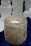 Peach Selenite Candle Holder