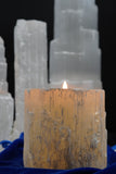 Peach Selenite Candle Holder