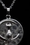 Cat Crescent Moon Crystal Pendant Necklace